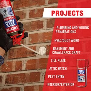 Loctite Tite Foam Gaps & Cracks Spray Foam Sealant, Polyurethane Expanding Foam Insulation - 12 fl oz Can, Pack of 1