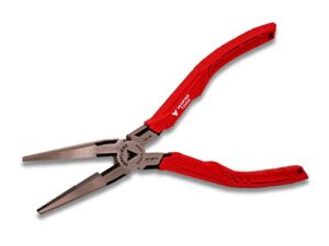 vampliers: 7.5" long nose high carbon steel pliers with screw removing jaws and wire cutter. ideal for removing stuck, stripped screws & fasteners in hard-to-reach spaces. made in japan: vt-001-7ln