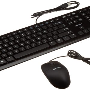 Amazon Basics Wired Computer Keyboard & Mouse, 10-Pack, Black