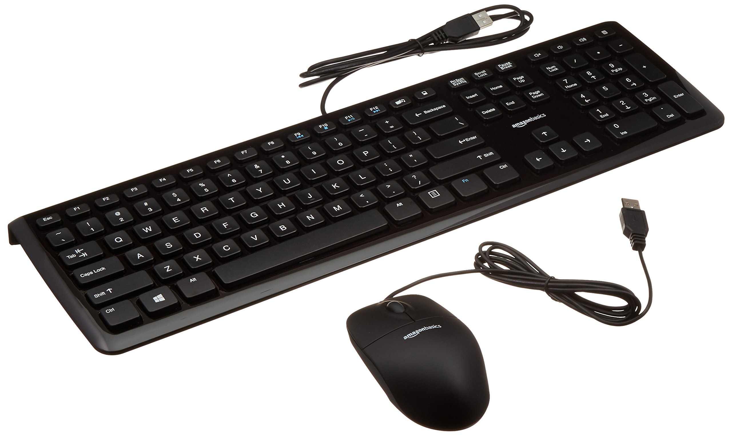 Amazon Basics Wired Computer Keyboard & Mouse, 10-Pack, Black