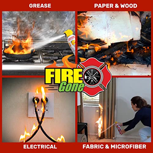 Fire Gone 5-in-1 Fire Extinguisher, Best Compact fire suppressant, for car, grease & electrical fires - PACK OF 2