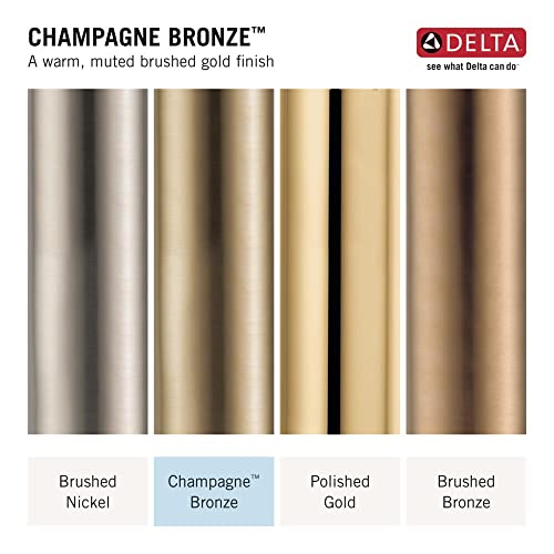 Delta Faucet Dryden 14 Series Single-Function Shower Trim Kit with Single-Spray Touch-Clean Shower Head, Champagne Bronze, 2.0 GPM Water Flow, T14251-CZ-WE (Valve Not Included)