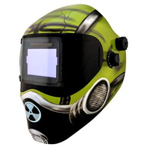 Save Phace Auto Darkening Welding Helmet Gassed Gen E - Ear to Ear vision Welder Hood Mask with External 4 x 4 Inch Adjustable ADF for SMAC/MIG/TIG/SPOT - 2 Sensors Solar Powered (3012459)