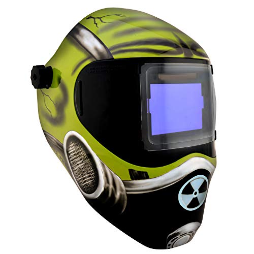Save Phace Auto Darkening Welding Helmet Gassed Gen E - Ear to Ear vision Welder Hood Mask with External 4 x 4 Inch Adjustable ADF for SMAC/MIG/TIG/SPOT - 2 Sensors Solar Powered (3012459)