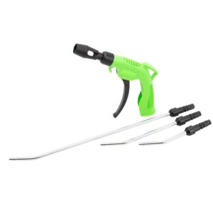 oemtools 24439 5-piece air blow gun, blower for air compressor, clear debris, dry work surfaces, and remove dust and dirt, 4 removable air hose nozzles, green