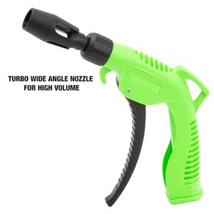 OEMTOOLS 24439 5-Piece Air Blow Gun, Blower for Air Compressor, Clear Debris, Dry Work Surfaces, and Remove Dust and Dirt, 4 Removable Air Hose Nozzles, Green