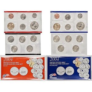 2004 p&d us mint uncirculated coin mint set sealed unicirculated