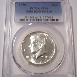 1966 Kennedy SMS DDO Variety FS-106 Silver-Clad Half Dollar SP66 PCGS