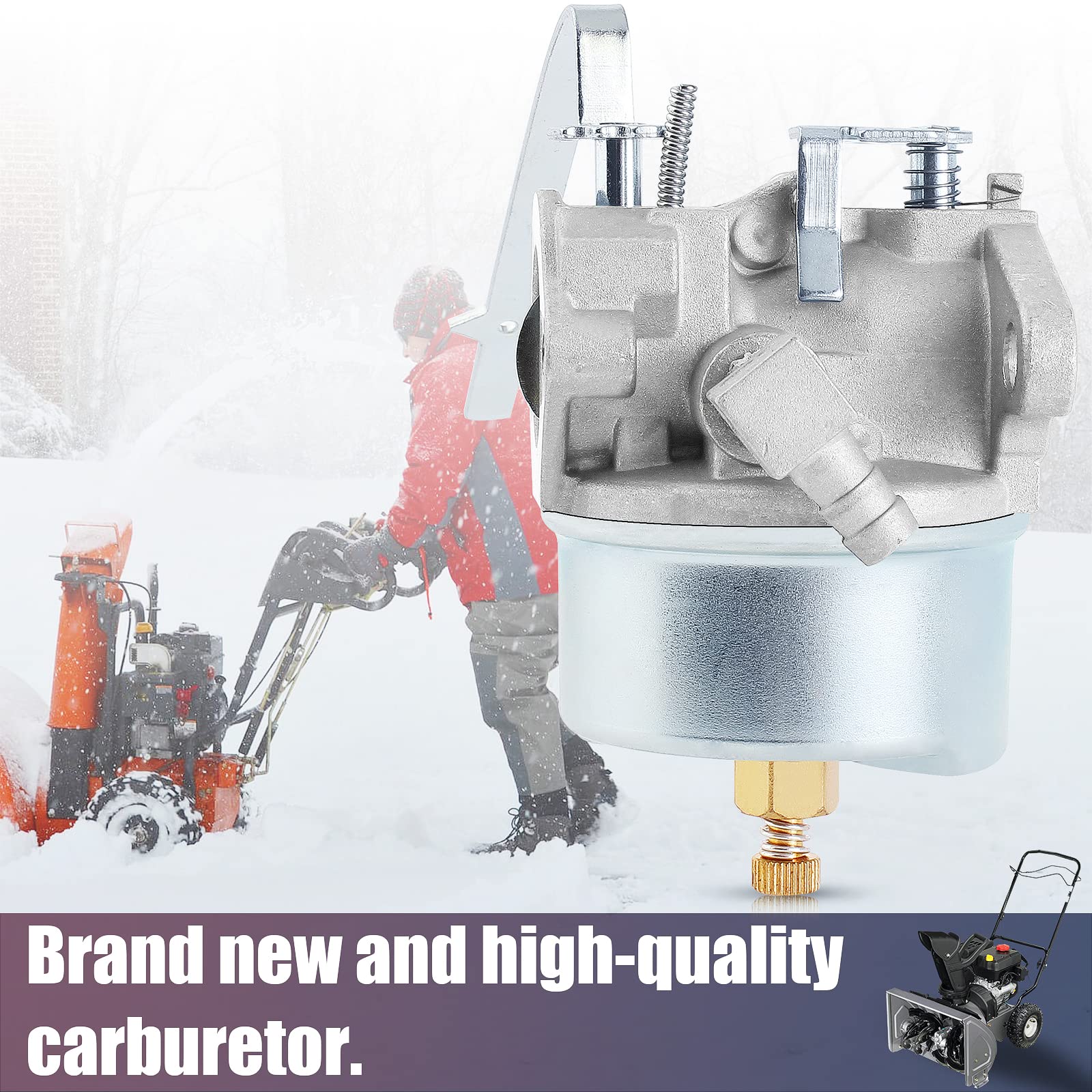 QAZAKY Carburetor Compatible with Tecumseh 631921 631070 631070A 631074 631245 631820 632284 H25 H30 H35 H40 Engine Carb Chipper Shredder Tiller Generator Snowblower