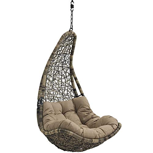 Modway Abate Outdoor Patio Swing Chair Without Stand, Black Mocha