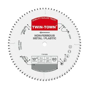 twin-town 10-inch 80 tooth tcg aluminum and non-ferrous metal saw blade with 5/8-inch arbor