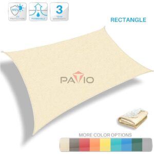 Patio Paradise 8' x 8' Beige Sun Shade Sail Square Canopy UV Block Awning Heavy Duty Commercial Grade for Patio Backyard Lawn Garden Outdoor Activities