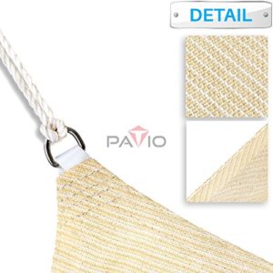 Patio Paradise 8' x 8' Beige Sun Shade Sail Square Canopy UV Block Awning Heavy Duty Commercial Grade for Patio Backyard Lawn Garden Outdoor Activities