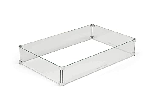 Hearth Products Controls HPC Fire Rectangle Fire Pit Glass Wind Guard (WG37X19-RECT), 37x19-Inch