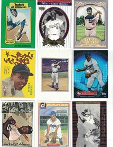 jackie robinson / 15 different baseball cards featuring jackie robinson with bonus jackie robinson postage stamp!