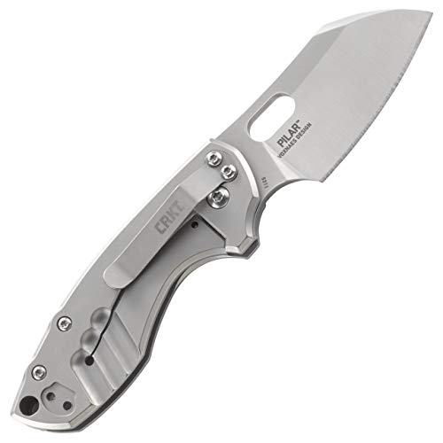 COLUMBIA RIVER KNIFE & TOOL Pilar EDC Folding Pocket Knife: Compact Everyday Carry, Satin Blade with Finger Choil, Thumb Slot Open, Frame Lock Stainless Handle, Reversible Pocket Clip 5311