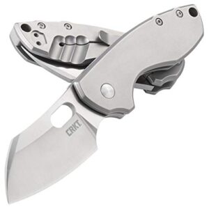 COLUMBIA RIVER KNIFE & TOOL Pilar EDC Folding Pocket Knife: Compact Everyday Carry, Satin Blade with Finger Choil, Thumb Slot Open, Frame Lock Stainless Handle, Reversible Pocket Clip 5311