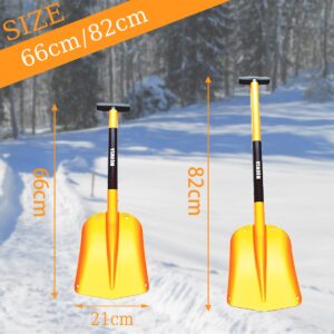 KAMINUO Portable Colorful Telescopic Aluminum Car Adjustable Extended Edition Snow Shovel (Golden)