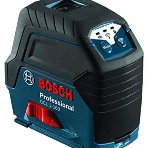 BOSCH 65 Ft. Self-Leveling Cross-Line Combination Laser with Plumb Points GCL 2-160 , Black