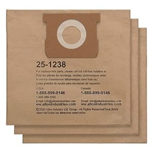 original manufacturer filter bags at25-1238 for porter-cable and stanley wet/dry vacuum pcx18301-4b sl18301-3b - 3 pack