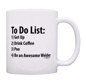 thiswear welder to do list mug funny be awesome list welder gift 11oz ceramic coffee mug