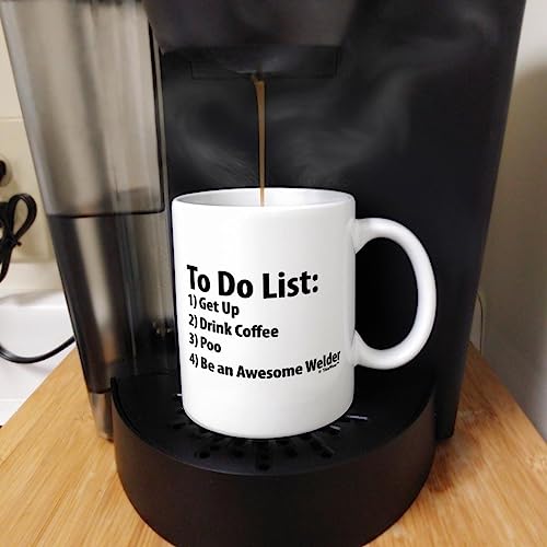 ThisWear Welder To Do List Mug Funny Be Awesome List Welder Gift 11oz Ceramic Coffee Mug