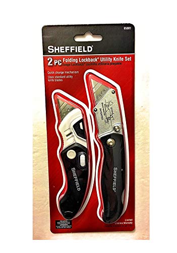 Sheffield 2-Piece Folding Lockback Utility Knife Set 95001