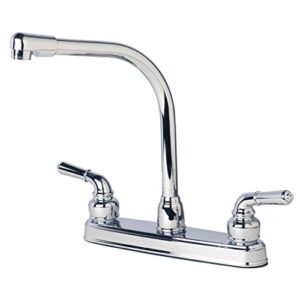 laguna brass 1200cp rv/motorhome two handle non-metallic high rise swivel kitchen faucet, chrome finish