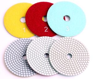 casaverde 4 inch with 2.5mm thickness dry/wet 3 step polishing pads for granite marble concrete stone