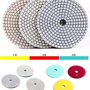 casaverde 4 Inch with 2.5mm Thickness Dry/Wet 3 Step Polishing Pads for Granite Marble Concrete Stone