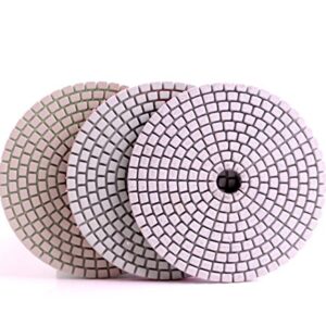 casaverde 4 Inch with 2.5mm Thickness Dry/Wet 3 Step Polishing Pads for Granite Marble Concrete Stone