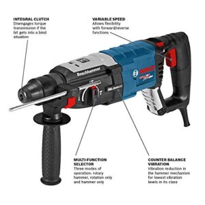 BOSCH GBH2-28L 1-1/8" SDS-plus Variable-speed Bulldog Xtreme Max Rotary Hammer, Black Blue