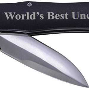 World's Best Uncle Folding Pocket Knife - Great Gift for Birthday or Christmas Gift for uncle (Black)