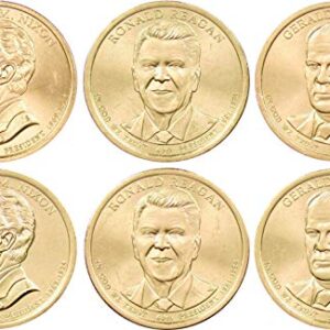 2016 P&D Presidential Dollar 6 Coin Set BU Uncirculated Mint State $1