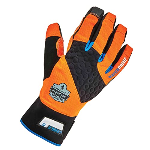 Waterproof Work Gloves, High Visibility, Thermal Insulated, Touchscreen, Enhanced Grip, Ergodyne ProFlex 818WP , Orange