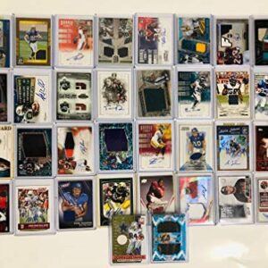 Football Cards Card Relic Jersey Collector Box w/ 10 Game used, Relic, Jersey and Autograph Cards