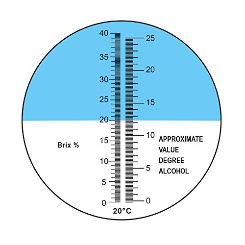 Brix Refractometer with ATC, Dual Scale-Specific Gravity of 0-40% Brix & 0-25% vol Alcohol for Beer Wine Brewing Hydrometer, Accurate Alcohol and Brix Measurement, Homebrew Kit