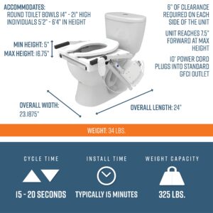 EZ-Access TILT Toilet Incline Lift, Corded Power, Elongated Seat