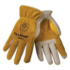 tillman 1464 top grain cowhide/split drivers gloves - medium by tillman,yellow