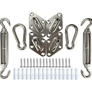 COSCOOL Shade Sail Hardware Kit for Sun Shade Sails Stainless Steel Installation Hardware Kit (6-inch Rectangular)