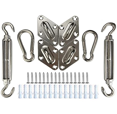 COSCOOL Shade Sail Hardware Kit for Sun Shade Sails Stainless Steel Installation Hardware Kit (6-inch Rectangular)