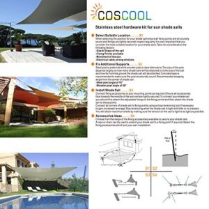 COSCOOL Shade Sail Hardware Kit for Sun Shade Sails Stainless Steel Installation Hardware Kit (6-inch Rectangular)