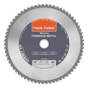 twin-town 14-inch 66 tooth steel and ferrous metal saw blade with 1-inch arbor