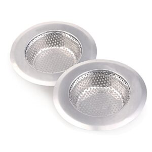 nhsunray 2pcs stainless steel kitchen sink strainer heavy-duty drain filter fit for drain filter for kitchen bathroom basin laundry stop hair disposal waste