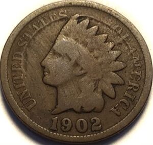 1902 p indian head cent penny seller good