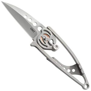 crkt snap lock folding pocket knife: gentleman everyday carry, satin blade, innovative snap lock mechanism skeletonized handle, quick release lanyard 5102n