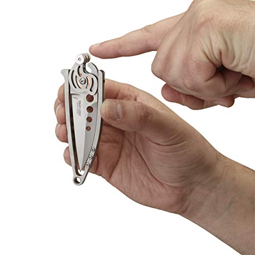 CRKT Snap Lock Folding Pocket Knife: Gentleman Everyday Carry, Satin Blade, Innovative Snap Lock Mechanism Skeletonized Handle, Quick Release Lanyard 5102N