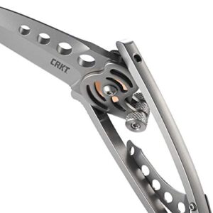 CRKT Snap Lock Folding Pocket Knife: Gentleman Everyday Carry, Satin Blade, Innovative Snap Lock Mechanism Skeletonized Handle, Quick Release Lanyard 5102N