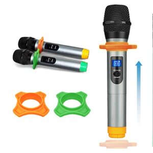 FIFINE UHF Dual Channel Wireless Handheld Microphone, Easy-to-use Karaoke Wireless Microphone System-K036