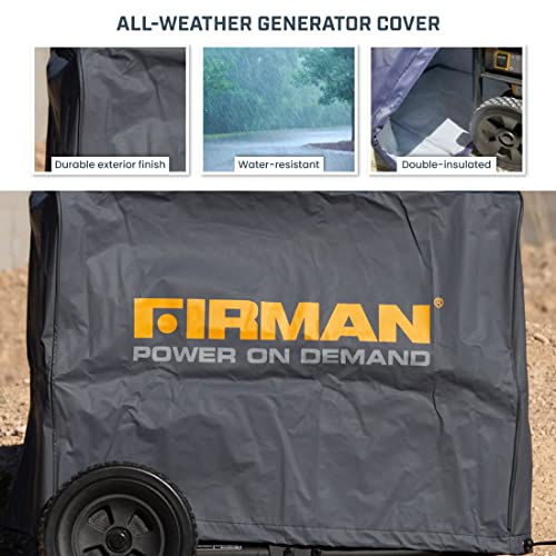 FIRMAN 1009 Portable Generator Cover, Double-Insulted Generator Cover, Fits Large Generators 5000 Watts and Up, 13.7" x 8.1" x 4", Large
